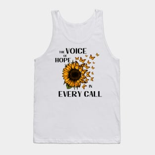 911 Police Dispatcher Sunflower for Sheriff Dispatch Tank Top